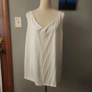 NEW Avenue Reversible Scoop/V-neck Sleeveless Tank Tunic Plus 22-24 White